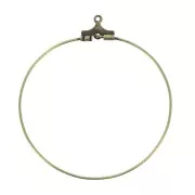 Basis for Creole earrings 40 mm with one hole bronze x2
