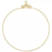 Base for earring hoops to decorate 40 mm - Gilded with fine 24K x2