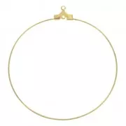 Basis for Creole earrings 1 hole 50 mm Gilded with fine 24K x2