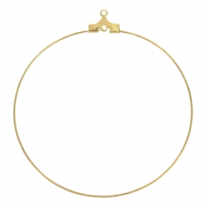 Basis for Creole earrings 1 hole 50 mm Gilded with fine 24K x2