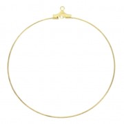 Basis for Creole earrings 1 hole 50 mm Gilded with fine 24K x2