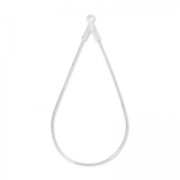 Drop earring holders 46x23 mm Fine silver plated x2