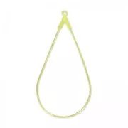 Bracket earrings drops 45x23 mm Fine gold plated x2