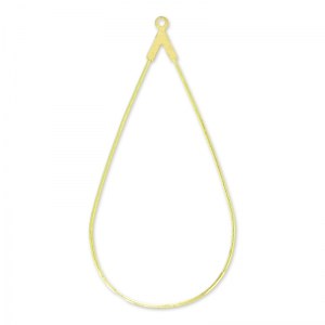 Drop earring holders 50x25 mm Fine gold plated x2