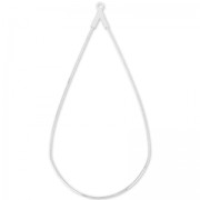 Drop earring holders 60x30 mm Fine silver plated x2