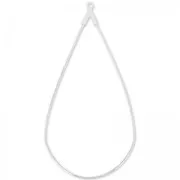 Drop earring holders 60x30 mm Fine silver plated x2