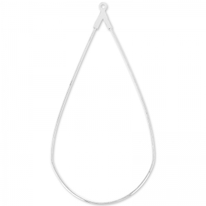 Drop earring holders 60x30 mm Fine silver plated x2