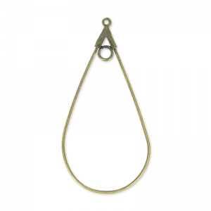 Bracket earrings drops one hoop 45x23 mm bronze x2
