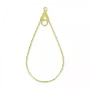 Drop earrings hoop 45x23 mm Fine gold plated x2