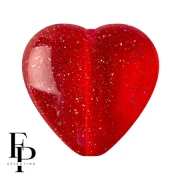 Glass heart bead 16x15 mm - Transparent Constellation Red x1