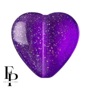 Glass heart bead 16x15 mm - Transparent Constellation Violet x1