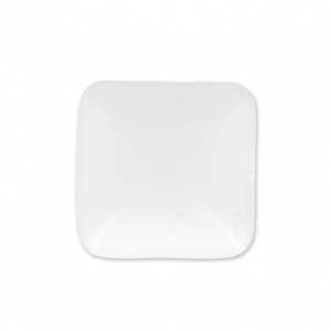 Square Ceramics cabochon 9.5mm White x1