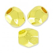 Facetted nuggets beads 4mm fine Gold plated x10|raw }}
