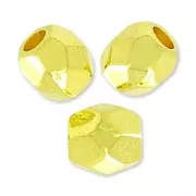 Facetted nuggets beads 4mm fine Gold plated x10