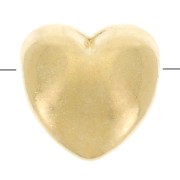 Heart beads 6mm fine Gold plated x4|raw }}