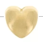 Heart beads 6mm fine Gold plated x4