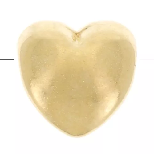 Heart beads 6mm fine Gold plated x4
