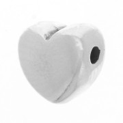 Heart beads 6mm Antique Silver Plating x4