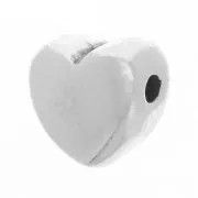 Heart beads 6mm Antique Silver Plating x4