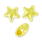 Star beads 6mm fine Gold plated x4|raw }}