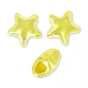 Star beads 6mm fine Gold plated x4