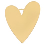 Heart pendants 38x30 mm - 304L Gold-plated stainless steel x2