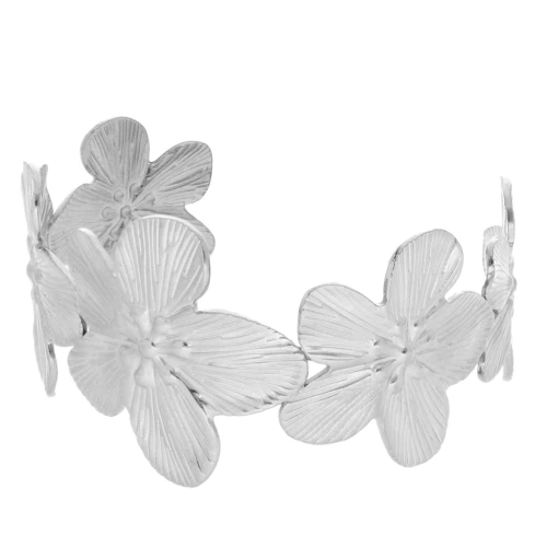 36x160mm 304L Stainless SteelAdjustable Cherry Blossom Bangle x1