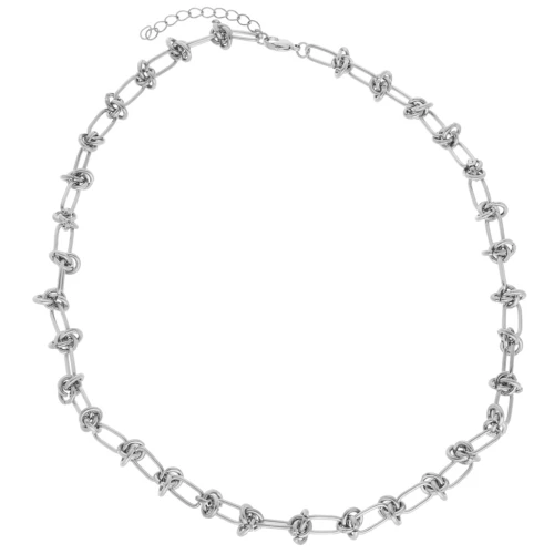 Fancy mesh necklace with bow effect 7.5 mm - Stainless steel 304L x46cm