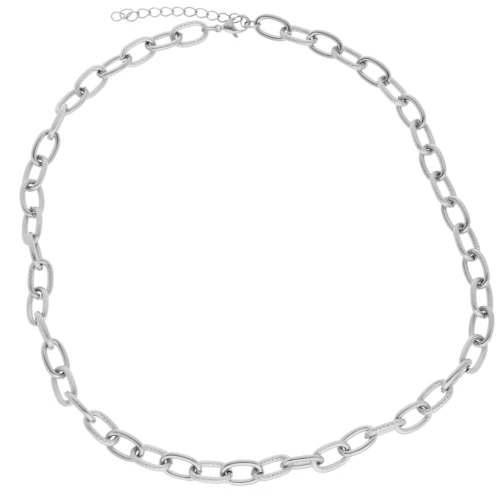 Trace 8.3 mm alternating textured mesh collar - Stainless steel 304L x46cm