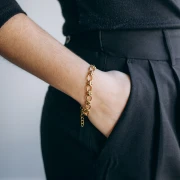 7.5 mm Fantasy Mesh Bracelet - 304L Gold Stainless Steel x16cm