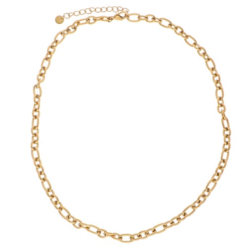 Trace 5.7 mm Alternating Mesh Necklace - 304L Gold Stainless Steel x44.5cm