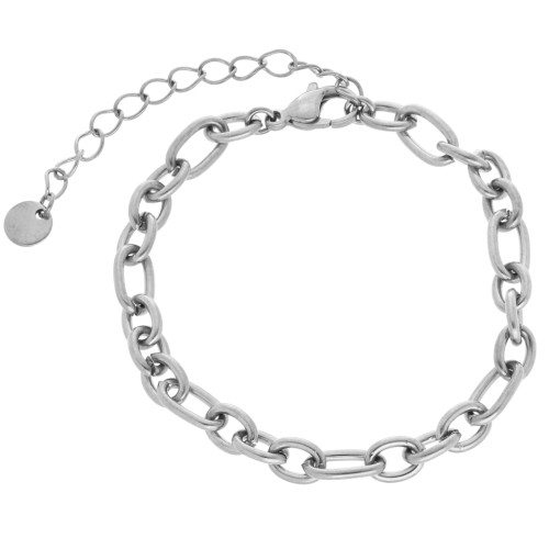 Trace mesh bracelet alternated 5.7 mm - Stainless steel 304L x16cm