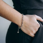 Trace mesh bracelet alternated 5.7 mm - Stainless steel 304L x16cm