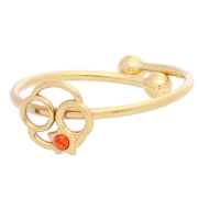 Adjustable ring zodiac sign - Cancer - 304L Gold stainless steel - Hyacinth x1