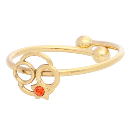 Adjustable ring zodiac sign - Cancer - 304L Gold stainless steel - Hyacinth x1