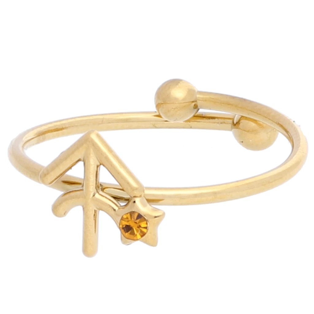 Adjustable Ring Zodiac Sign Sagittarius Stainless Steel 304L Gilded Adjustable Ring Zodiac Sign Sagittarius Stainless Steel 304L Gilded