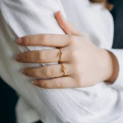 Adjustable ring zodiac sign - Sagittarius - Stainless steel 304L Gilded - Topaz x1