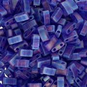 Miyuki Half Tila Beads 5x2.3x1.9mm HTL-151FR - Transparent Cobalt AB Mat x10g|raw }}