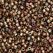 Matubo 10/0 Seed Beads, 2.1 mm - Gold Copper Iris Metallic Matte, 10 g