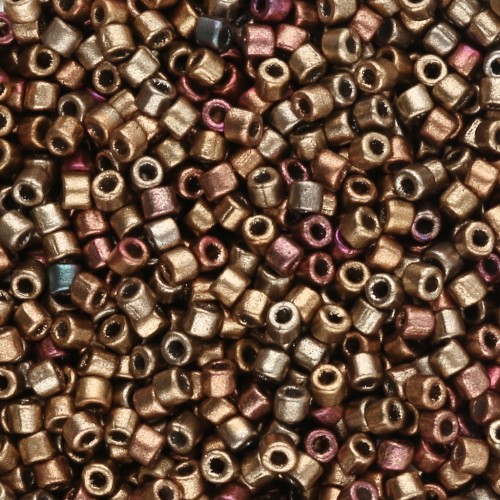 Matubo 10/0 Seed Beads, 2.1 mm - Gold Copper Iris Metallic Matte, 10 g