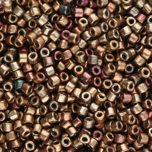 Matubo 10/0 Seed Beads, 2.1 mm - Gold Copper Iris Metallic Matte, 10 g