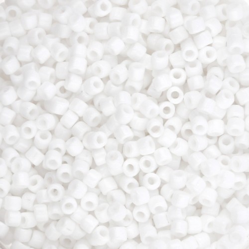 Matubo 10/0 Seed Beads, 2.1 mm - Opaque White, 10 g