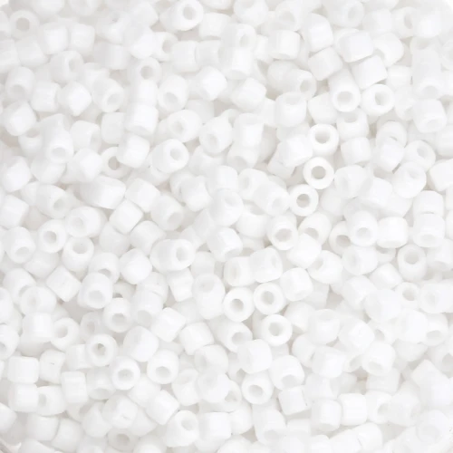 Matubo 10/0 Seed Beads, 2.1 mm - Opaque White, 10 g