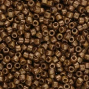 Matubo 10/0 Seed Beads, 2.1 mm - Opaque Yellow Bronze Picasso, 10 g