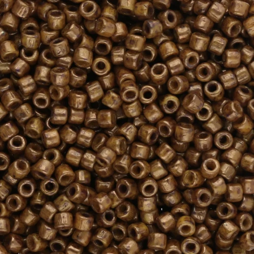Matubo 10/0 Seed Beads, 2.1 mm - Opaque Yellow Bronze Picasso, 10 g