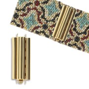 Beadslide clasp for clip-on bead weaving 30x13 mm - Gold x1