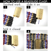 Beadslide clasp for clip-on bead weaving 30x13 mm - Gold x1