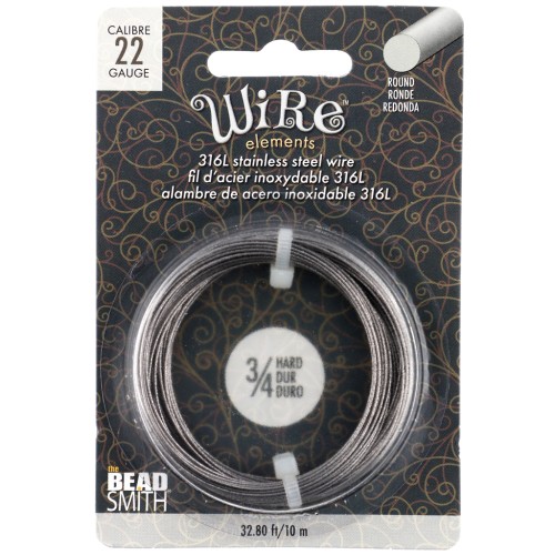 0.64 mm hard round wire - 316L stainless steel x10m