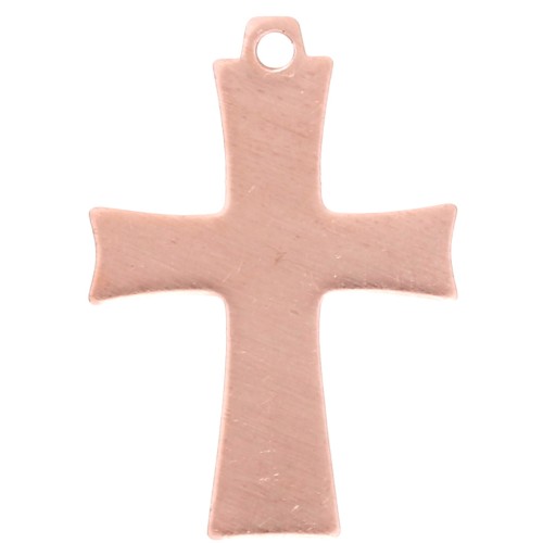 Cross pendant 24x17 mm for Efcolor overglaze powder in copper x1