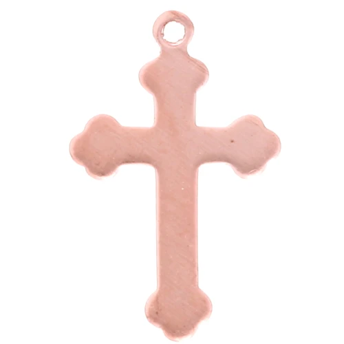Cross pendant 20.5x13 mm for Efcolor overglaze powder in copper x1